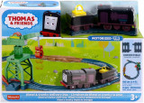 Set de joaca, Locomotiva motorizata cu vagon pe sine, Thomas and Friends, Diesel, HHW05