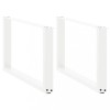 VidaXL Picioare pentru măsuță de cafea &icirc;n formă de U, 2 buc., alb, 60 x (42-43) cm, oțel 4013161