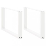 vidaXL Picioare pentru măsuță de cafea &icirc;n formă de U, 2 buc., alb, 60 x (42-43) cm, oțel