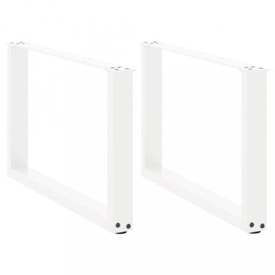 vidaXL Picioare pentru măsuță de cafea &amp;icirc;n formă de U, 2 buc., alb, 60 x (42-43) cm, oțel 4013161 foto