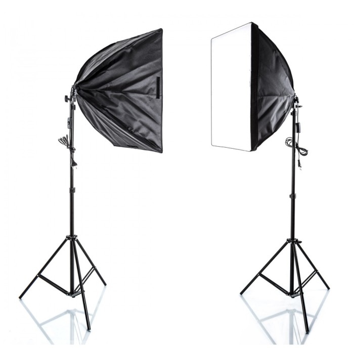 Lampa dubla Softbox, Comitso, 50 cm x 70 cm, 2 x 85W, 2 x Trepied 230 cm