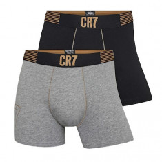 Cristiano Ronaldo boxeri de bărbați 2pack CR7 black-grey - XXL