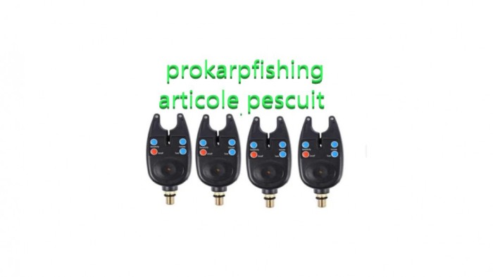 Set 4 avertizori/senzori pescuit cu baterii incluse