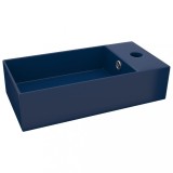 Cumpara ieftin Chiuveta de baie cu preaplin, albastru inchis, ceramica