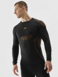 Lenjerie termoactivă fără cusături (bluză) pentru bărbați - neagră, 4F Sportswear