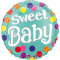 Balon botez folie metalizata 43cm Sweet Baby Dots