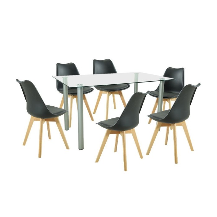 Set de masă Midori 6+1 negru