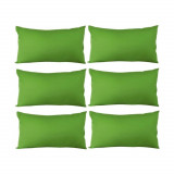 Set 6 Perne decorative dreptunghiulare, 50x30 cm, pline cu Puf Mania Relax, culoare verde, Palmonix