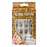 Cumpara ieftin Set 12 unghii false cu adeziv inclus, animal print, Global Fashion