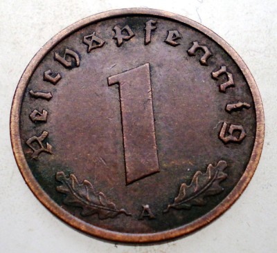 B.081 GERMANIA 1 REICHSPFENNIG 1938 A foto