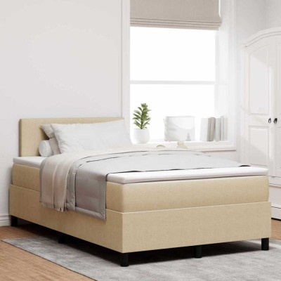 vidaXL Pat cu arcuri Manual Gri deschis și alb. 203 x 120 x 88 cm 3337598 foto