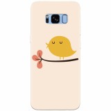 Husa silicon pentru Samsung S8, Flat Minimal Cute Bird Illustration