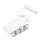 Adaptor bricheta auto tripla 12/24V, iluminata LED, cu intrerupator individual si 1 port USB, 5V, 2.1A