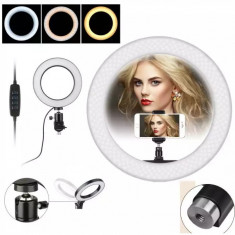 Lampa Profesionala LED Circulara Cosmetica Make-UP Studio Foto Selfie Trepied