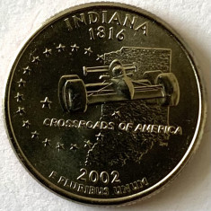 AMERICA QUARTER 1/4 DOLLAR 2002 LITERA P.(CROSSROADS OF AMERICA-INDIANA),BU