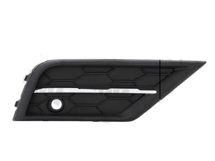 Grila bara fata VW TIGUAN, 05.2016-, fata, partea dreapta, cu laminat cromate, cu gauri pentru Senzori de parcare (PDC); superior