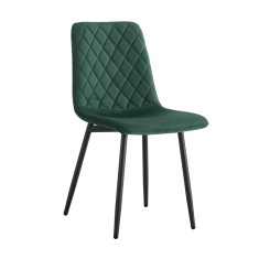 Scaun dining catifea verde metal Damia 45x54x90 cm