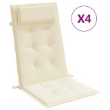 Cumpara ieftin Perne scaun cu spatar inalt, 4 buc, crem, tesatura Oxford