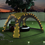 Cort petrecere cu LED &amp; 4 pereti laterali, verde, 3,6x3,6x2,3 m GartenMobel Dekor, vidaXL