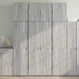 Dulap &icirc;nalt, sonoma gri, 80x42,5x249 cm, lemn prelucrat