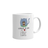 Cana alba personalizata Pisici si cafea, INOVATIX&reg;. 330ml, Oem