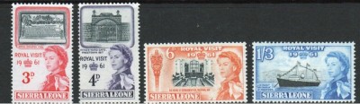 Sierra Leone, vizita regala a reginei Elisabeta a 2-a, 1961, nave, MNH foto