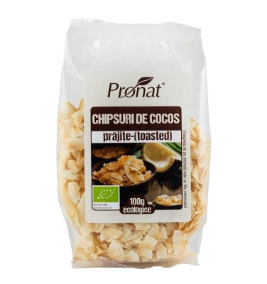 Chipsuri din Nuca de Cocos Prajite Bio 100gr Pronat foto