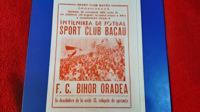 program SC Bacau - FC Bihor foto
