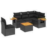 Patio Sofa Set 6-Locuri Black