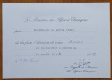 Cumpara ieftin 4 invitatii la receptii oficiale catre Maria Groza, anii 65, ONU, URSS, Argentina, Finlanda