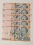 Bancnote 10 lei 2018 UNC serie consecutiva