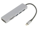 Adaptor OTG USB 3.0 Negru 15cm 5Gbps Argintiu PVC, VCOM