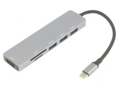 Adaptor OTG USB 3.0 Negru 15cm 5Gbps Argintiu PVC