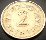 Cumpara ieftin Moneda exotica 2 CENTI - MALTA, anul 1977 * cod 2492, Europa