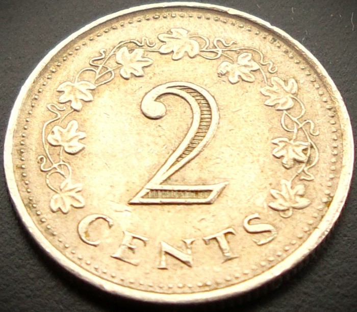 Moneda exotica 2 CENTI - MALTA, anul 1977 * cod 2492