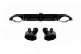 Difuzor tip RS3 cu capete negre potrivit pentru bara spate S-line pe Audi A3 hatchback 2020-2024 -oo--oo- Performance AutoTuning