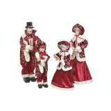 Cumpara ieftin Familie Colindatori Burgundy Gold 66 cm, Inart
