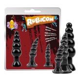 Kit 3 Dopuri Anale Rubicon, PVC, Negru