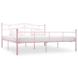Cumpara ieftin Cadru de pat, roz, 200 x 200 cm, metal