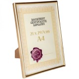 Ramă foto decorativă aurie A4, metal pentru diplome și certificate, CMCLASS