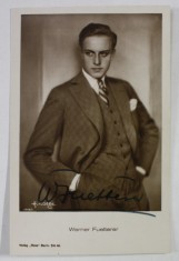 WERNER FUETTERER ( 1907 -1991 ) , ACTOR DE FILM GERMAN , FOTOGRAFIE CU AUTOGRAF , PERIOADA INTERBELICA