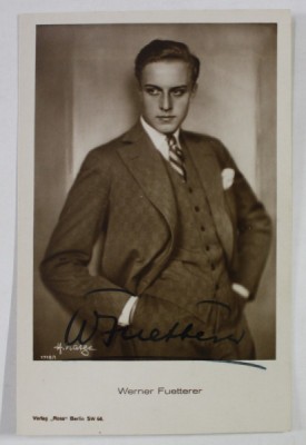 WERNER FUETTERER ( 1907 -1991 ) , ACTOR DE FILM GERMAN , FOTOGRAFIE CU AUTOGRAF , PERIOADA INTERBELICA foto