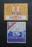 Lot 2 etichete Apa Minerala BUZIAS, anii 1985-1986 si 2001-2003 (aniversara)