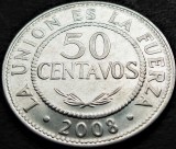 Cumpara ieftin Moneda exotica 50 CENTAVOS - BOLIVIA, anul 2008 * cod 3928