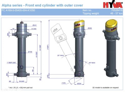 Cilindru basculare hyva 70526418 FC A169-5-05405-004-K1050 foto