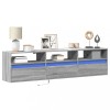 VidaXL Comodă TV de perete cu lumini LED, gri sonoma, 180x31x45 cm 3307945