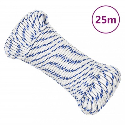 Fr&amp;acirc;nghie de barcă, alb, 3 mm, 25 m, polipropilenă foto