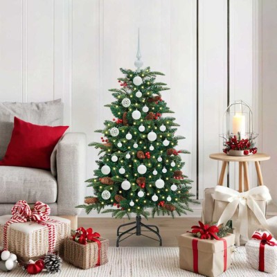 vidaXL Brad de Crăciun artificial Verde 120 cm PVC și metal și plastic 3395535 foto