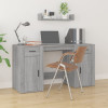 Birou cu Dulap vidaXL, Gri Sonoma, Lemn Prelucrat, 100x49x75 cm, Depozitare, Birou Calculator