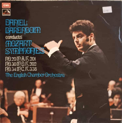 Disc vinil, LP. Mozart Symphonies: No. 29 In A, K.201; No. 30 In D, K.202; No. 34 In C, K.338-Daniel Barenboim, foto